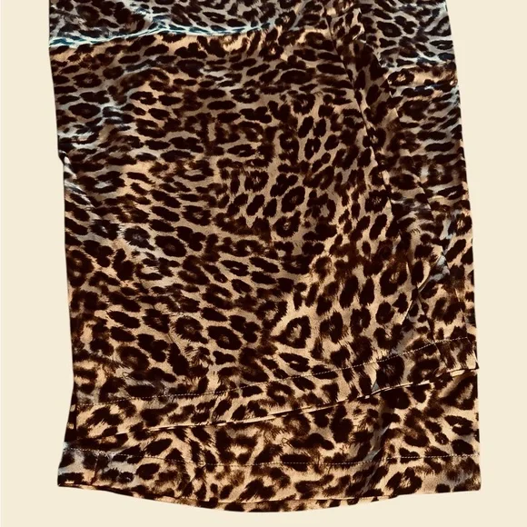 Things Between Wide Leg Pants Leopard Size Large Black Brown Red Stripe Flowy - Picture 8 of 13